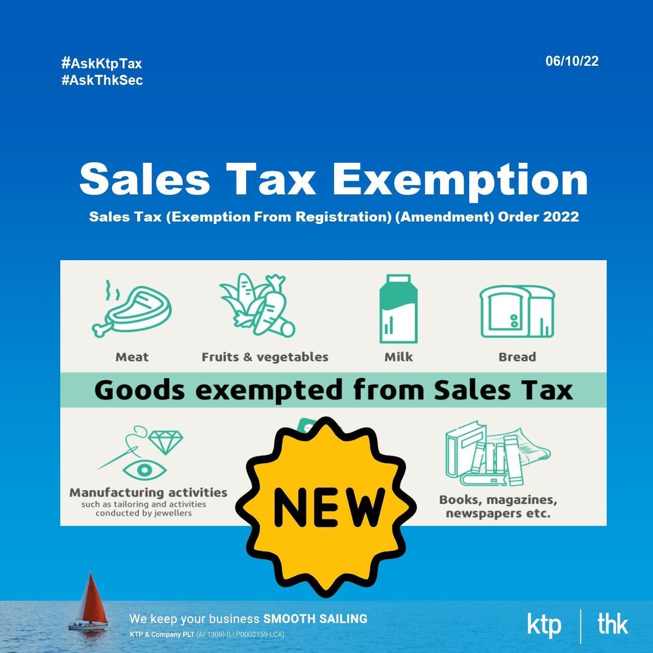 Illustration for Sales Tax (Exemption from Registration) (Amendment) Order 2022