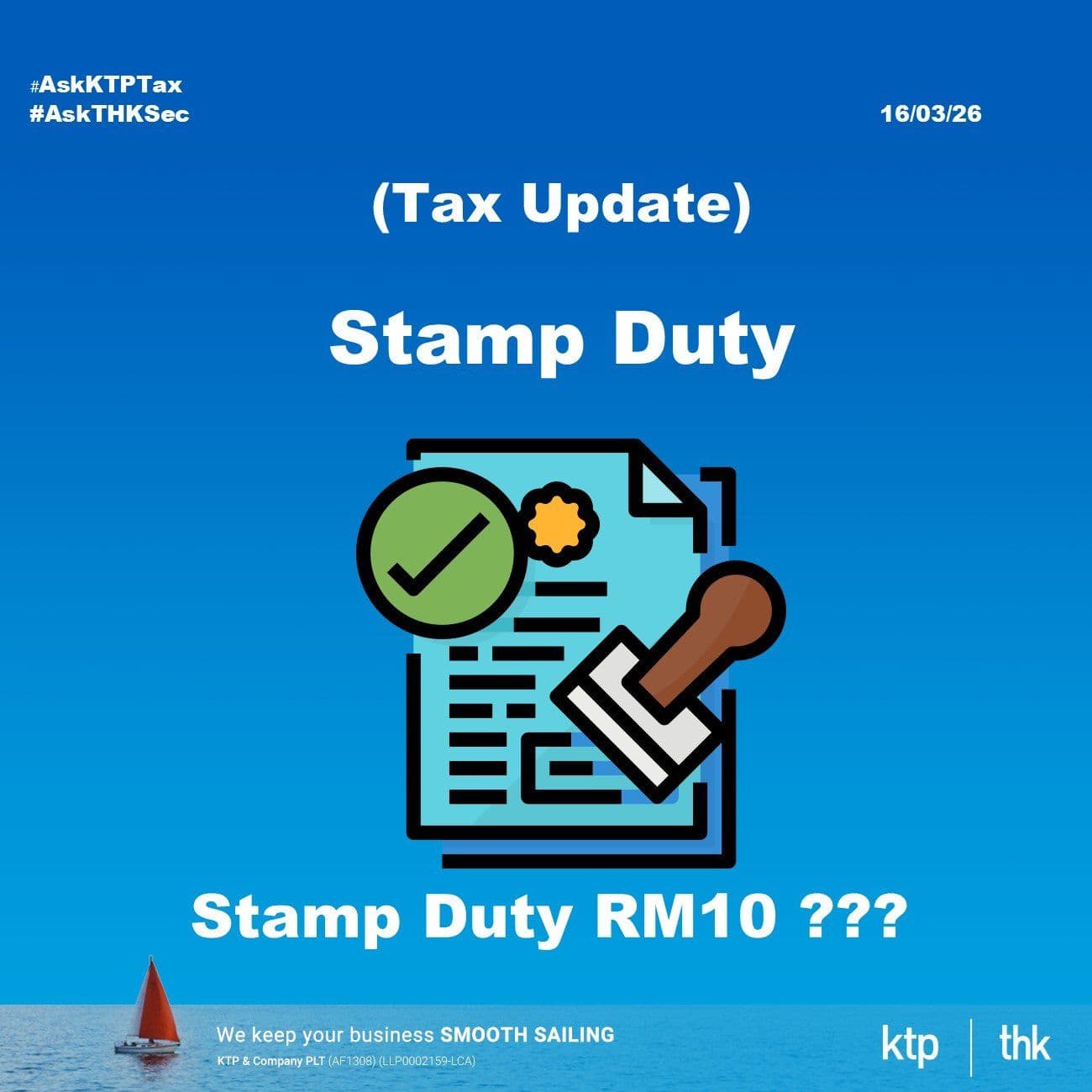 (税务)印花税 RM10… 为什么我的变成 RM1,000++?