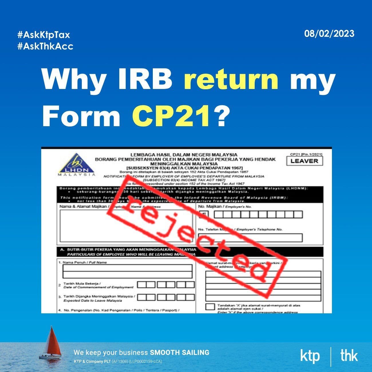 Why IRB return my Form CP21?