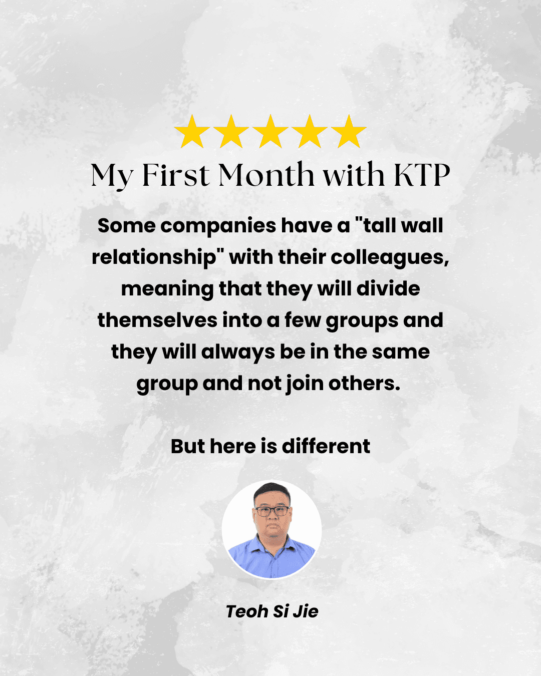 My first month with KTP - Teoh Si Jie