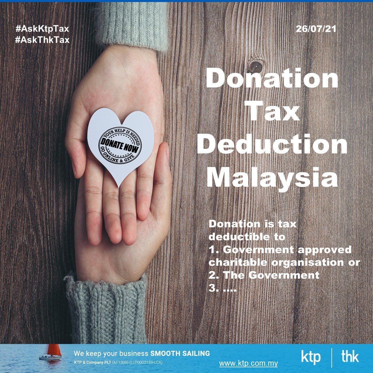 3 simple ways for 100% tax deduction on your donation in Malaysia.