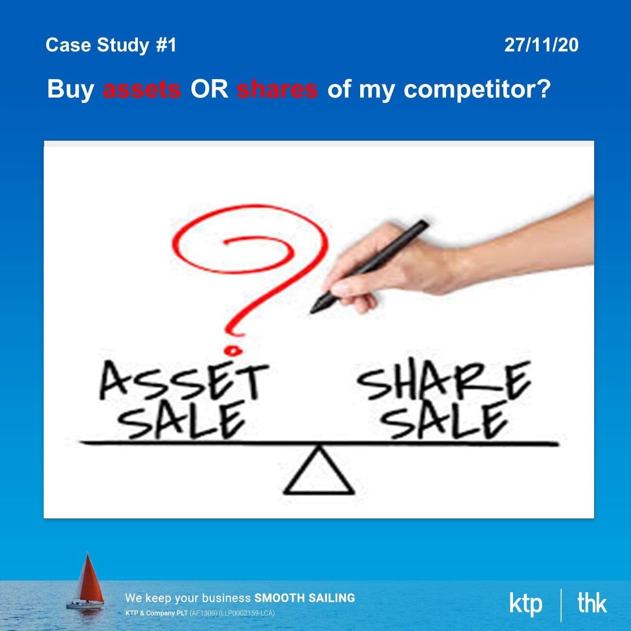 Case study 1/20 Buy assets or shares of my competitor