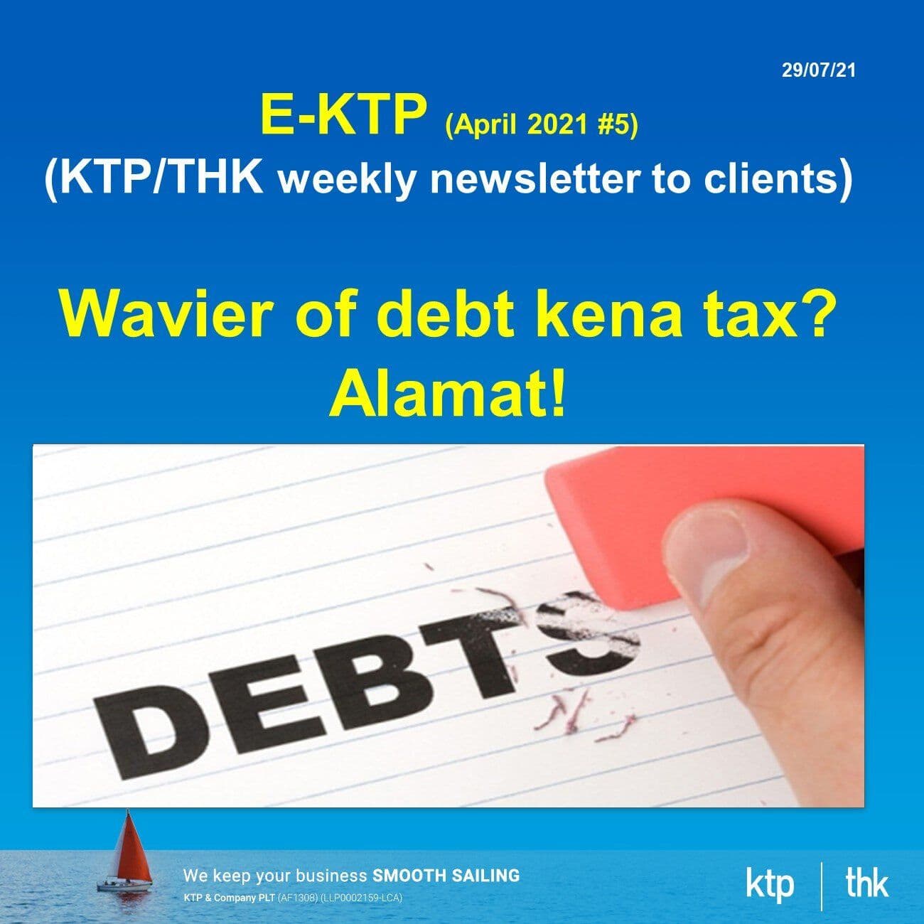 Waiver of debts tax implication