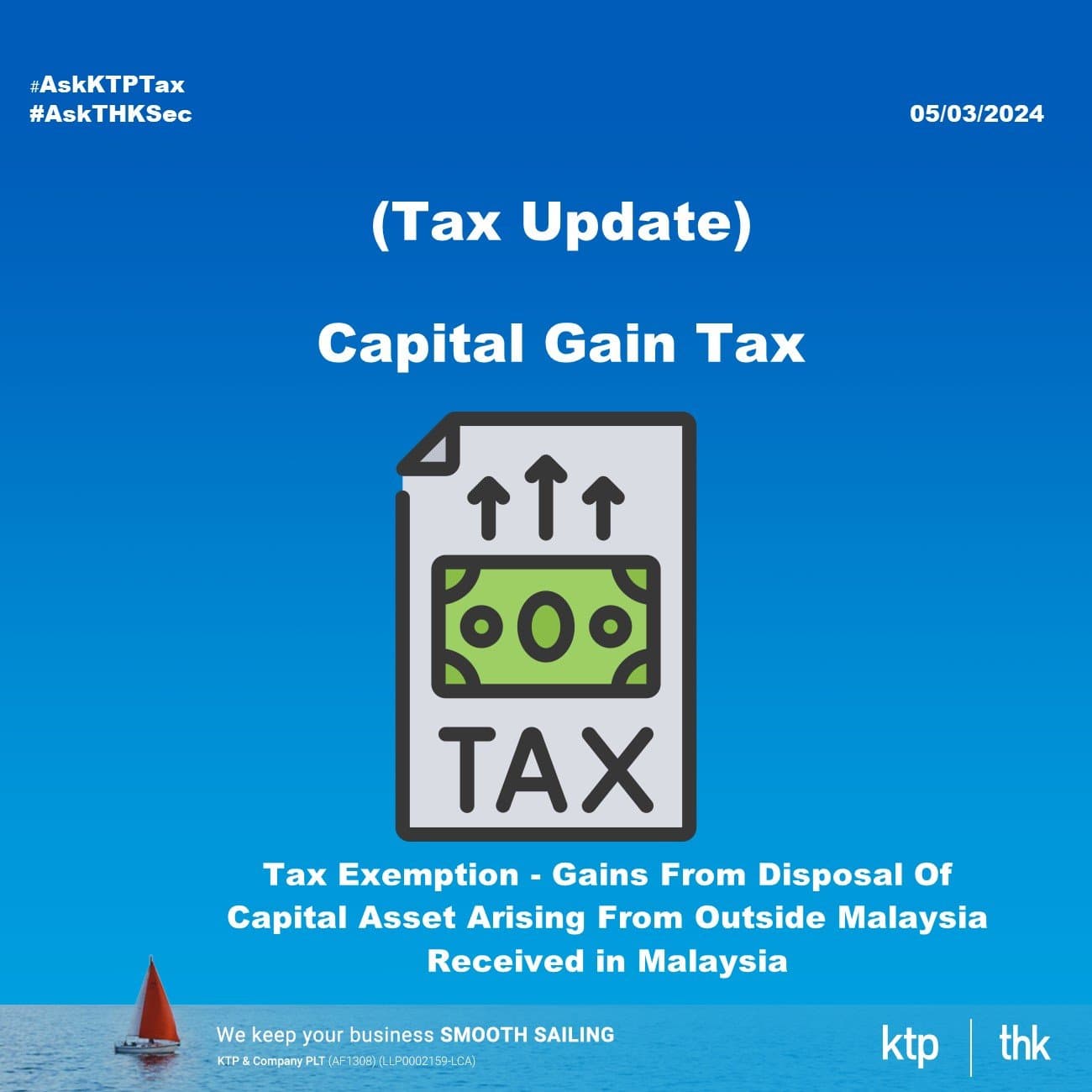 (Tax Update) Capital Gain Tax: Gains From Disposal Of Capital Asset Arising From Outside Malaysia Received in Malaysia