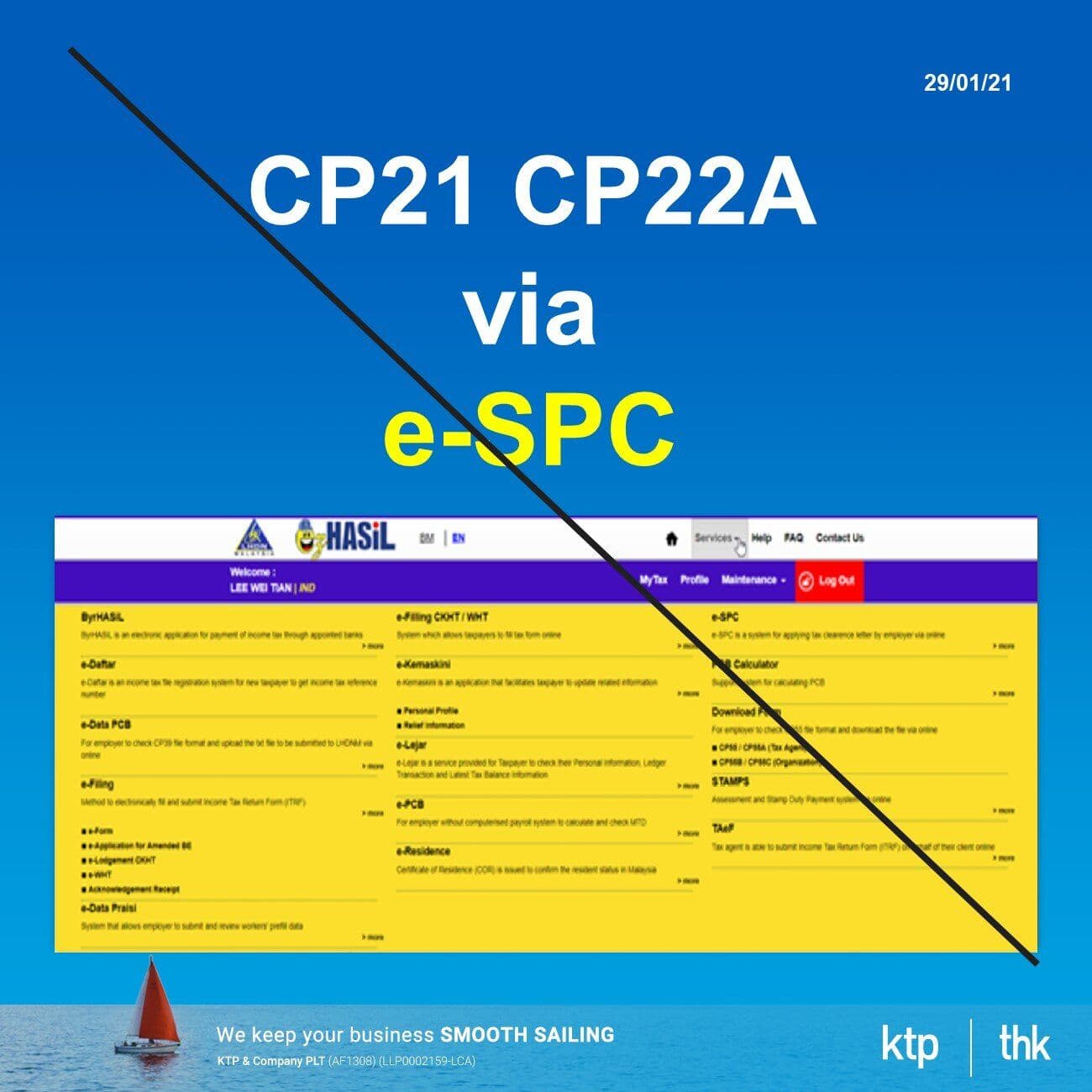 Latest update : How to submit CP21 + CP 22A online via IRB e-SPC