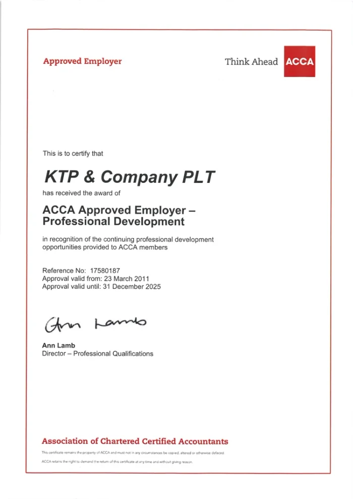 ACCA Professional Development certificate